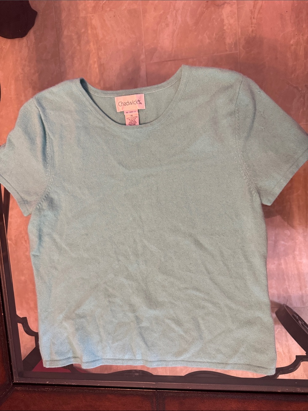 Chadwicks Blue Short Sleeve Cashmere Top